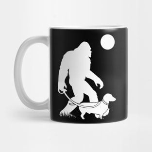 Bigfoot Walking Dachshund Mug